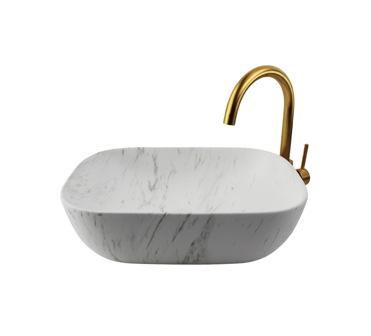 455*325*135 KHEUB MATTE CARRARA RECTANGLE COMPACT CERAMIC BASIN