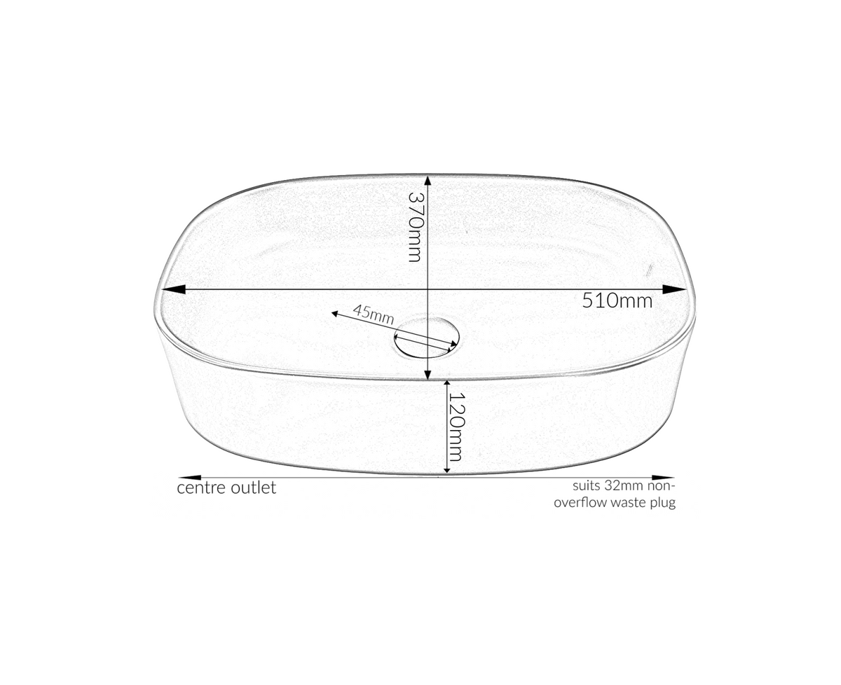 510*370*120 FEATHER EDGE RECTANGLE CURVE WHITE & GREY VEIN MATTE BASIN