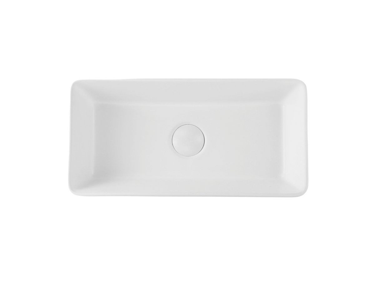 460*230*120 KROHLI FEATHER EDGE COMPACT WHITE GLOSS RECTANGLE COUNTERTOP BASIN