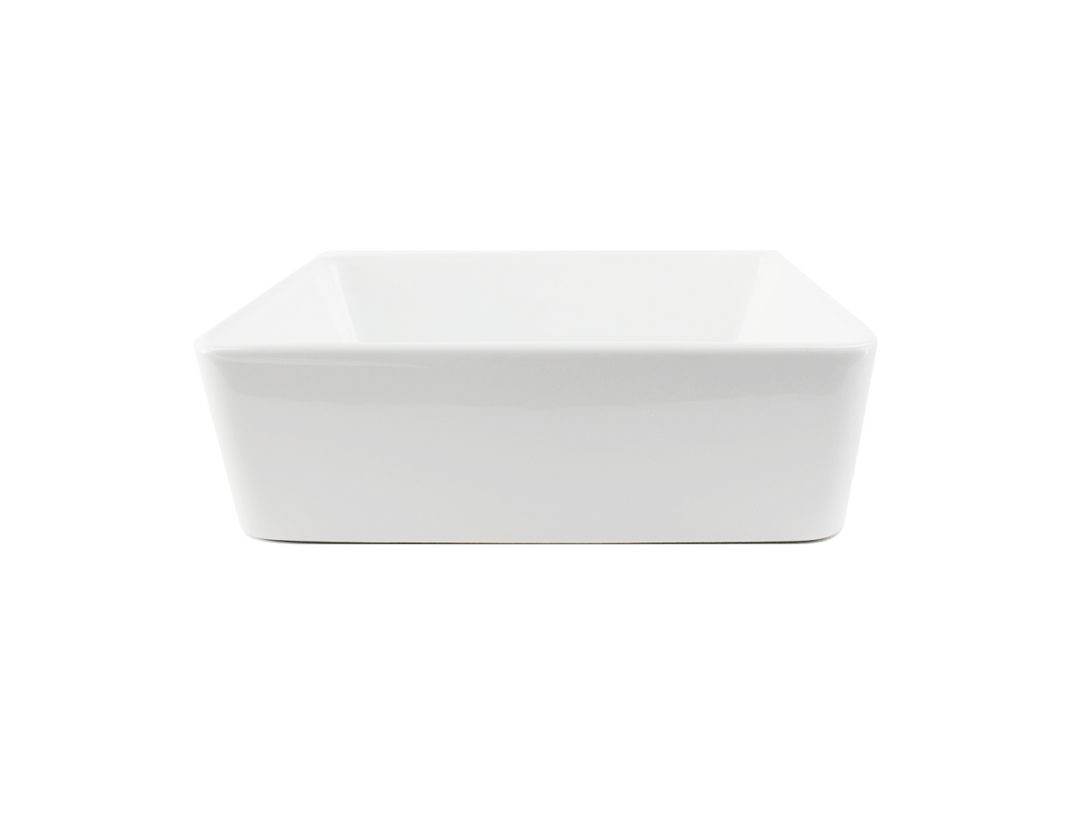 360*235*120 FEATHER EDGE ULTRA WHITE GLOSS COMPACT RECTANGLE BASIN