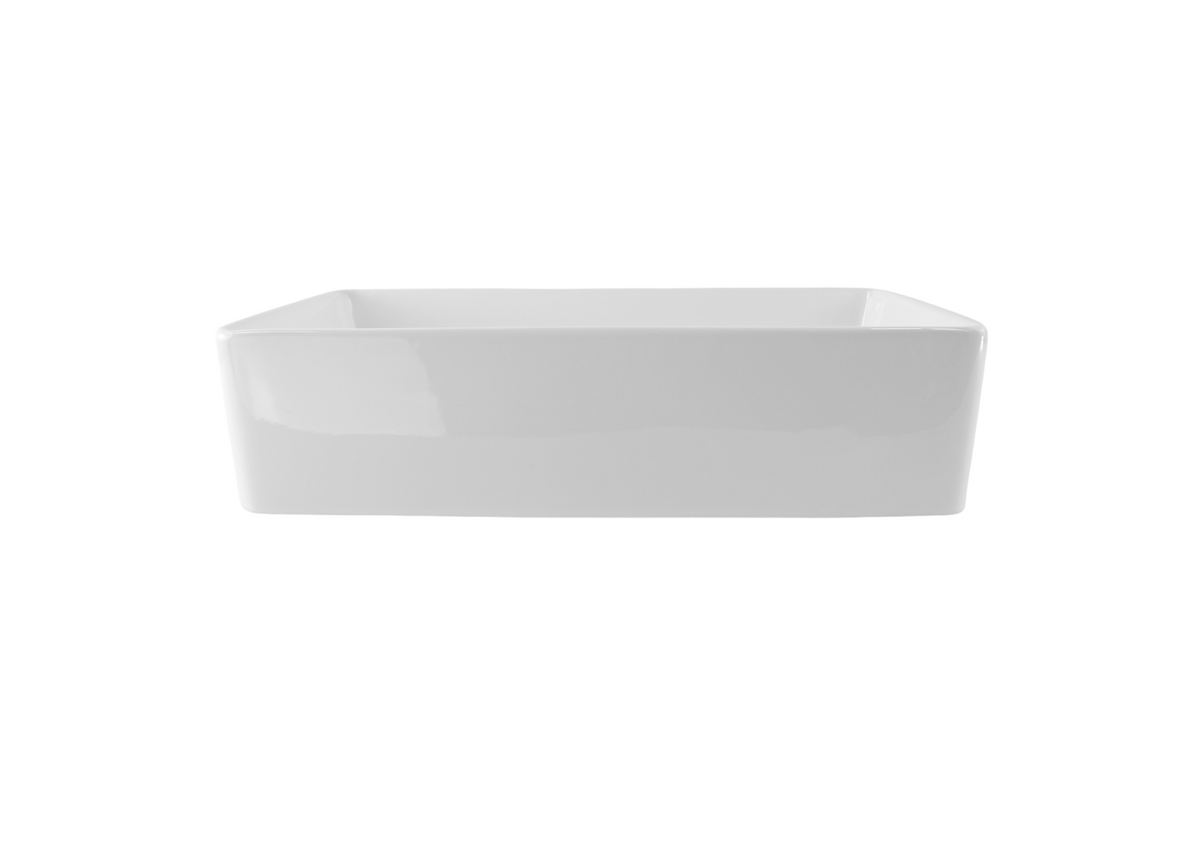 585*300*145 KROHLI COMPACT 585 THIN EDGE RECTANGLE WHITE GLOSS CERAMIC BASIN