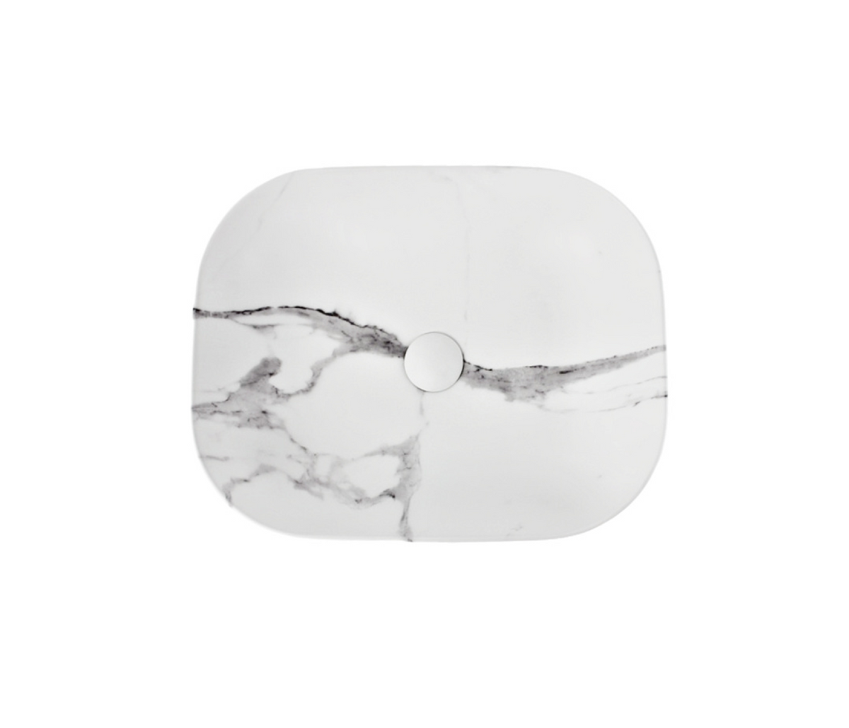 505*405*145 KHEUB FEATHER EDGE LARGE RECTANGLE CURVE WHITE & GREY VEIN MATTE BASIN