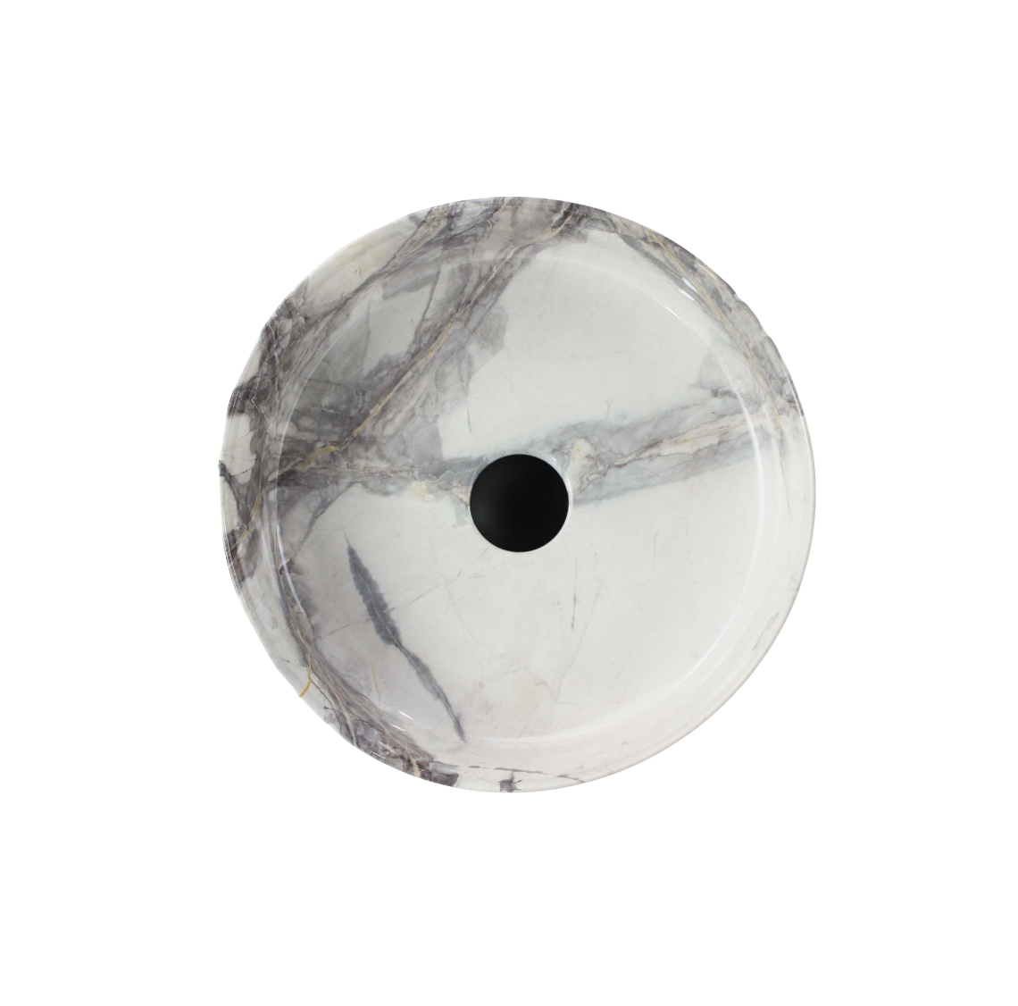 365*365*125 KHEUB FEATHER EDGE ROUND CALACATTA GLOSS VANITY BASIN