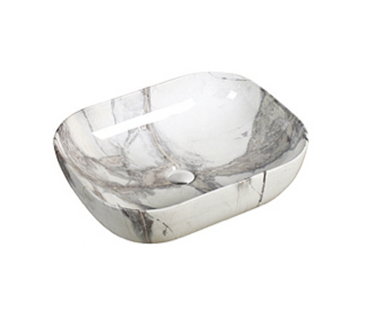 505*405*145 KHEUB FEATHER EDGE CALACATTA GLOSS LARGE CERAMIC BASIN