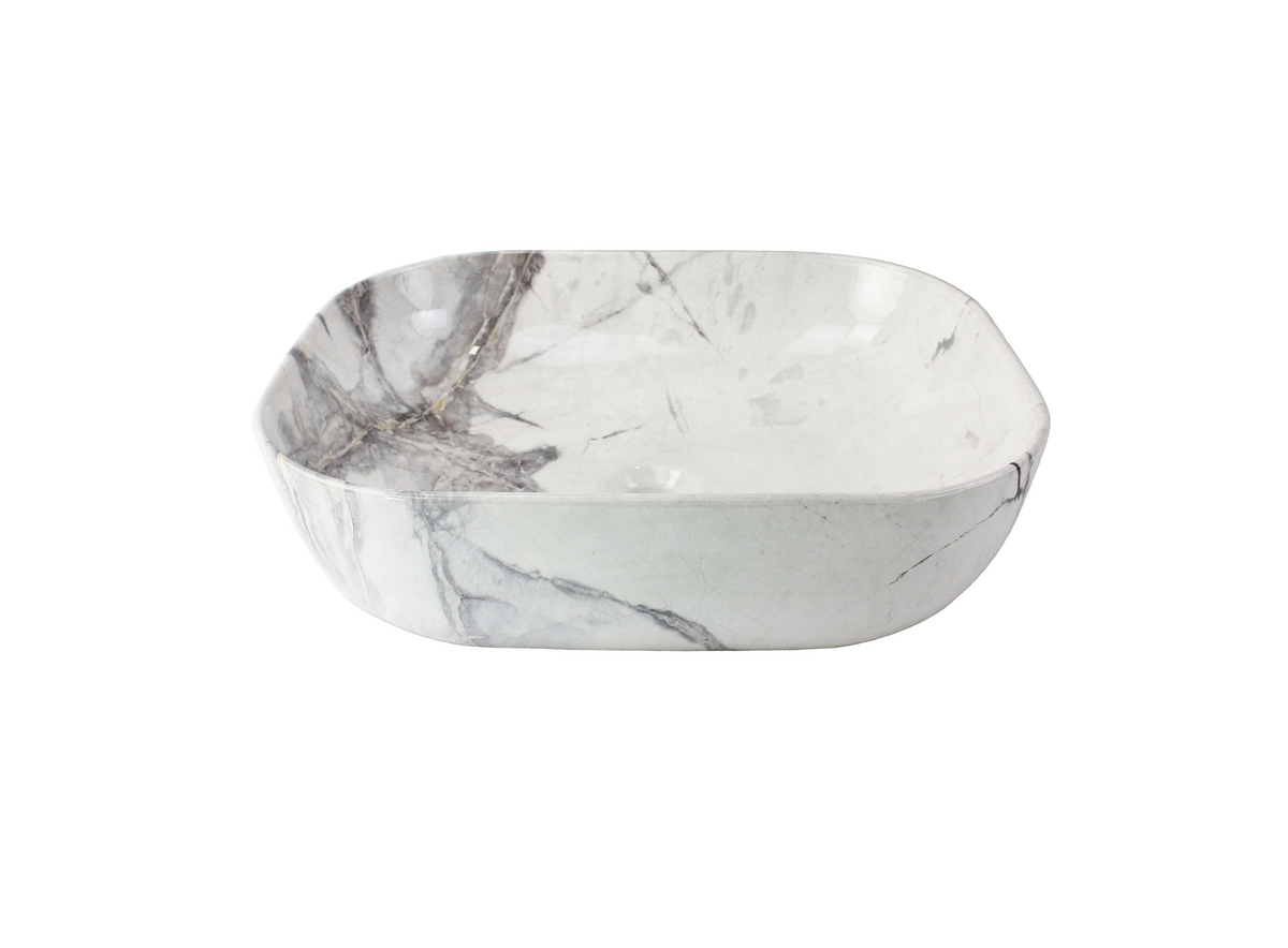 505*405*145 KHEUB FEATHER EDGE CALACATTA GLOSS LARGE CERAMIC BASIN