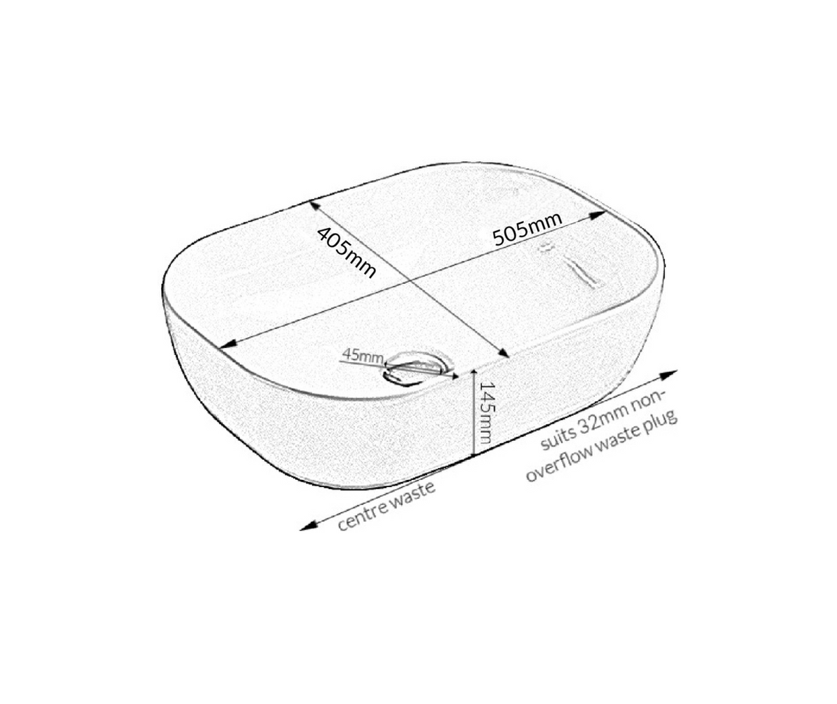 505*405*145 KHEUB FEATHER EDGE CALACATTA GLOSS LARGE CERAMIC BASIN