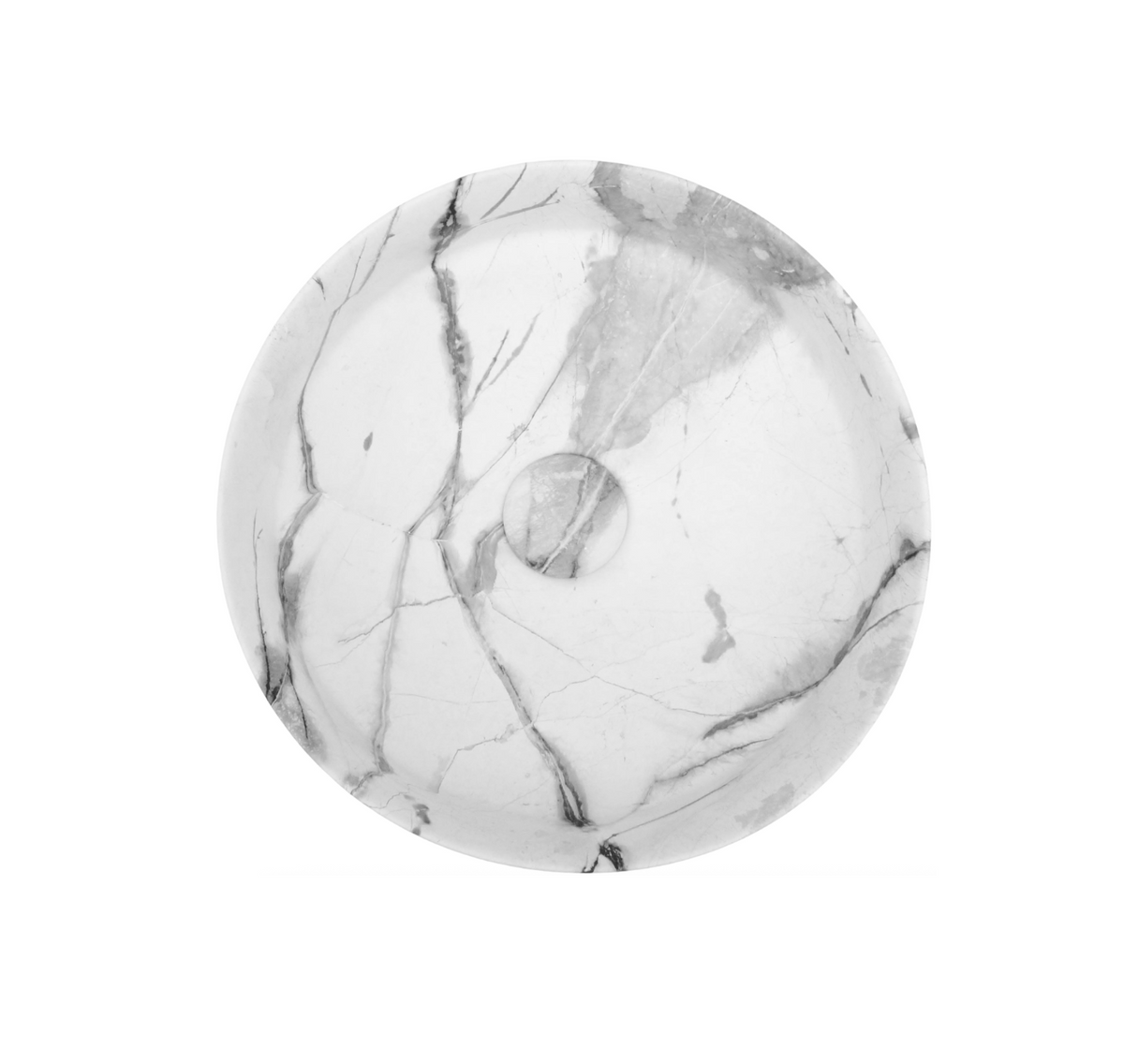 365*365*125 KHEUB FEATHER EDGE CALACATTA MATTE ROUND COMPACT BASIN