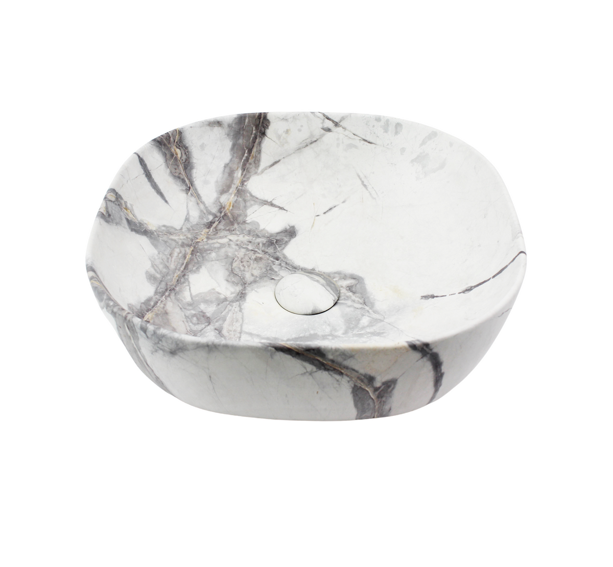 425*425*145 KHEUB FEATHER EDGE CALACATTA MATTE SQUARE CURVE BASIN