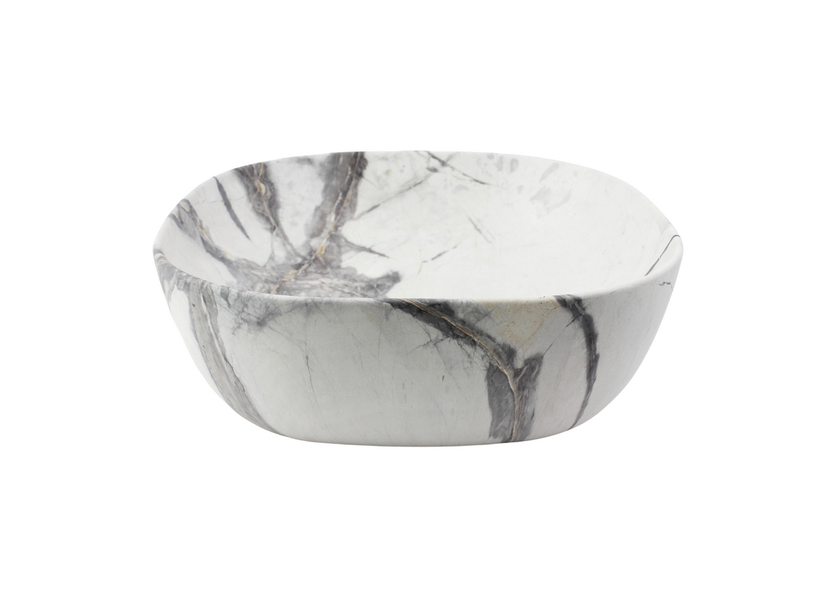 425*425*145 KHEUB FEATHER EDGE CALACATTA MATTE SQUARE CURVE BASIN