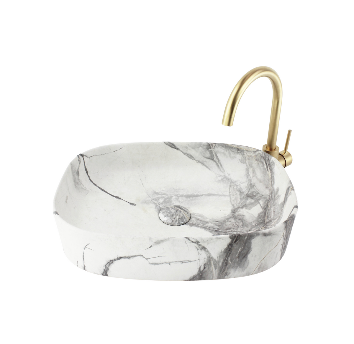 510*370*120 KHEUB FEATHER EDGE RECTANGLE CURVE MATTE CALACATTA MEDIUM BASIN