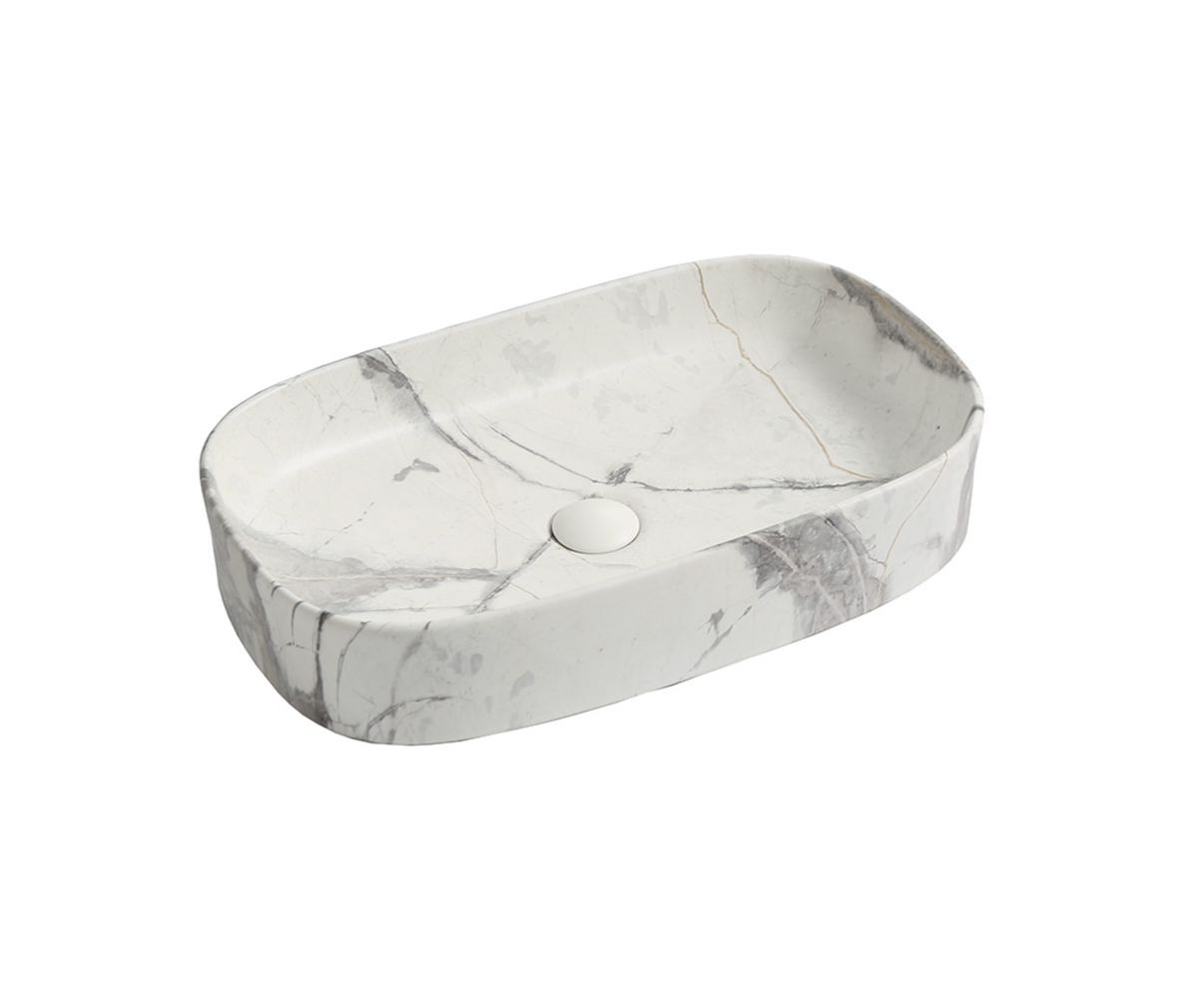 610*375*120 KHEUB RECTANGLE CURVE MATTE CALACATTA LARGE BASIN