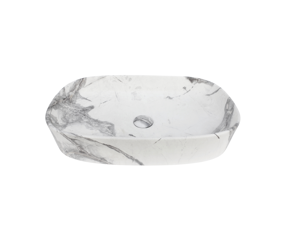 610*375*120 KHEUB RECTANGLE CURVE MATTE CALACATTA LARGE BASIN