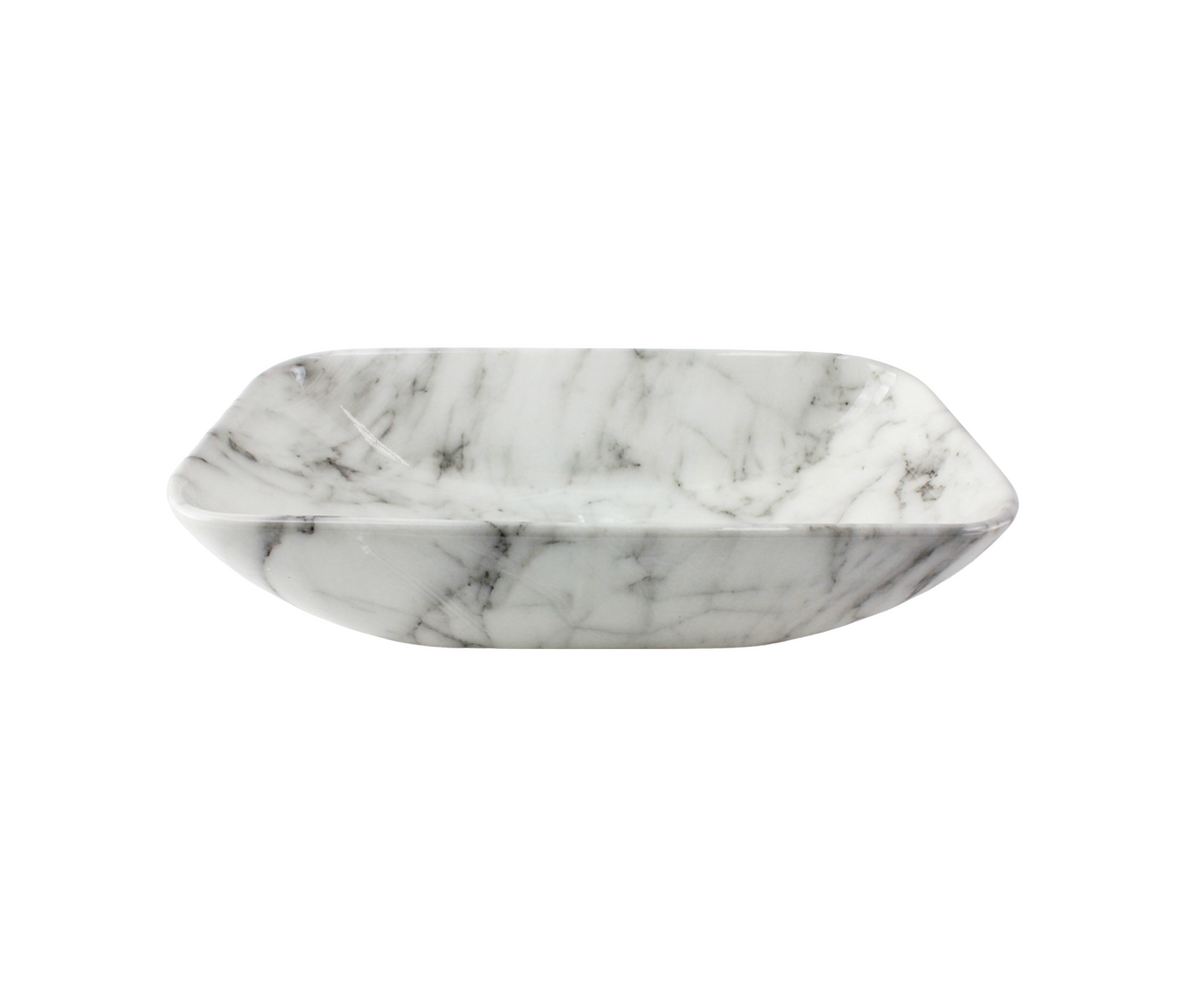 470*230*120 KROHLI FEATHER EDGE CALACATTA GLOSS COMPACT RECTANGLE CURVE BASIN