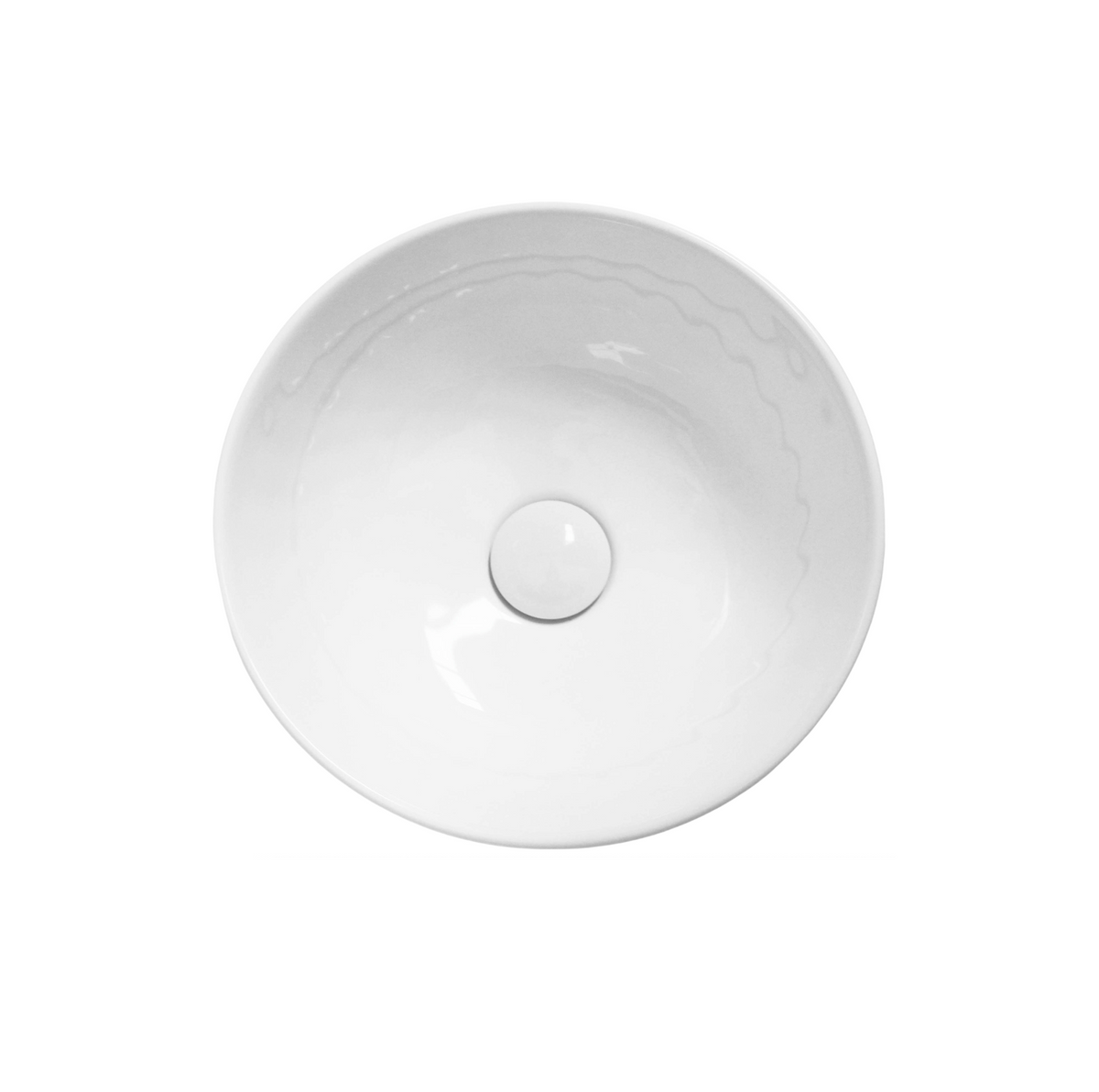 330*330*140 KHEUB HAMPTONS COMPACT ROUND EXTERNAL ETCH WHITE GLOSS BASIN