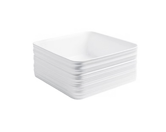 385*385*150 KHEUB HAMPTONS SQUARE WHITE GLOSS EXTERNAL ETCH BASIN