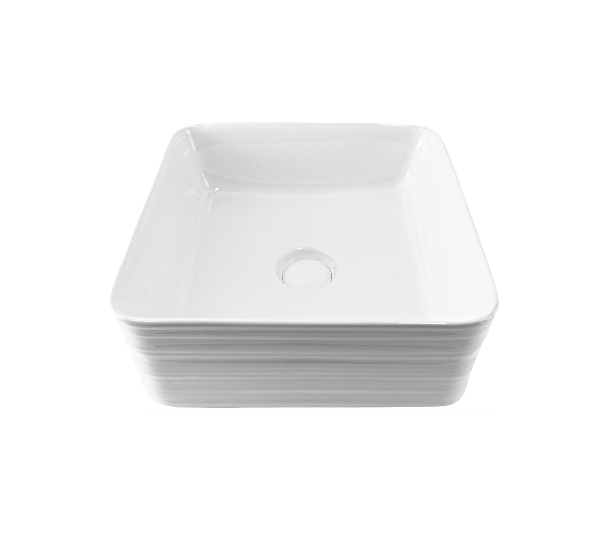385*385*150 KHEUB HAMPTONS SQUARE WHITE GLOSS EXTERNAL ETCH BASIN
