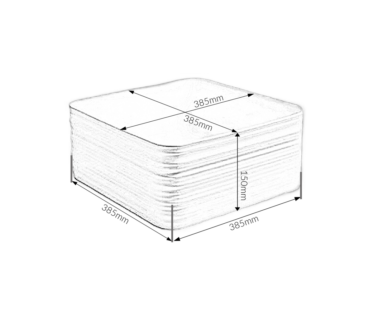 385*385*150 KHEUB HAMPTONS SQUARE WHITE GLOSS EXTERNAL ETCH BASIN