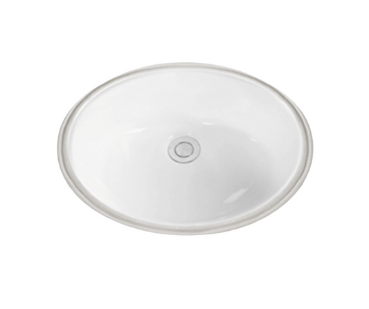 615*395*195 White Ceramic Under Counter Bench Oval Vanity Basin. Internal: 565*345