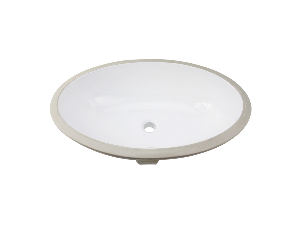 615*395*195 White Ceramic Under Counter Bench Oval Vanity Basin. Internal: 565*345