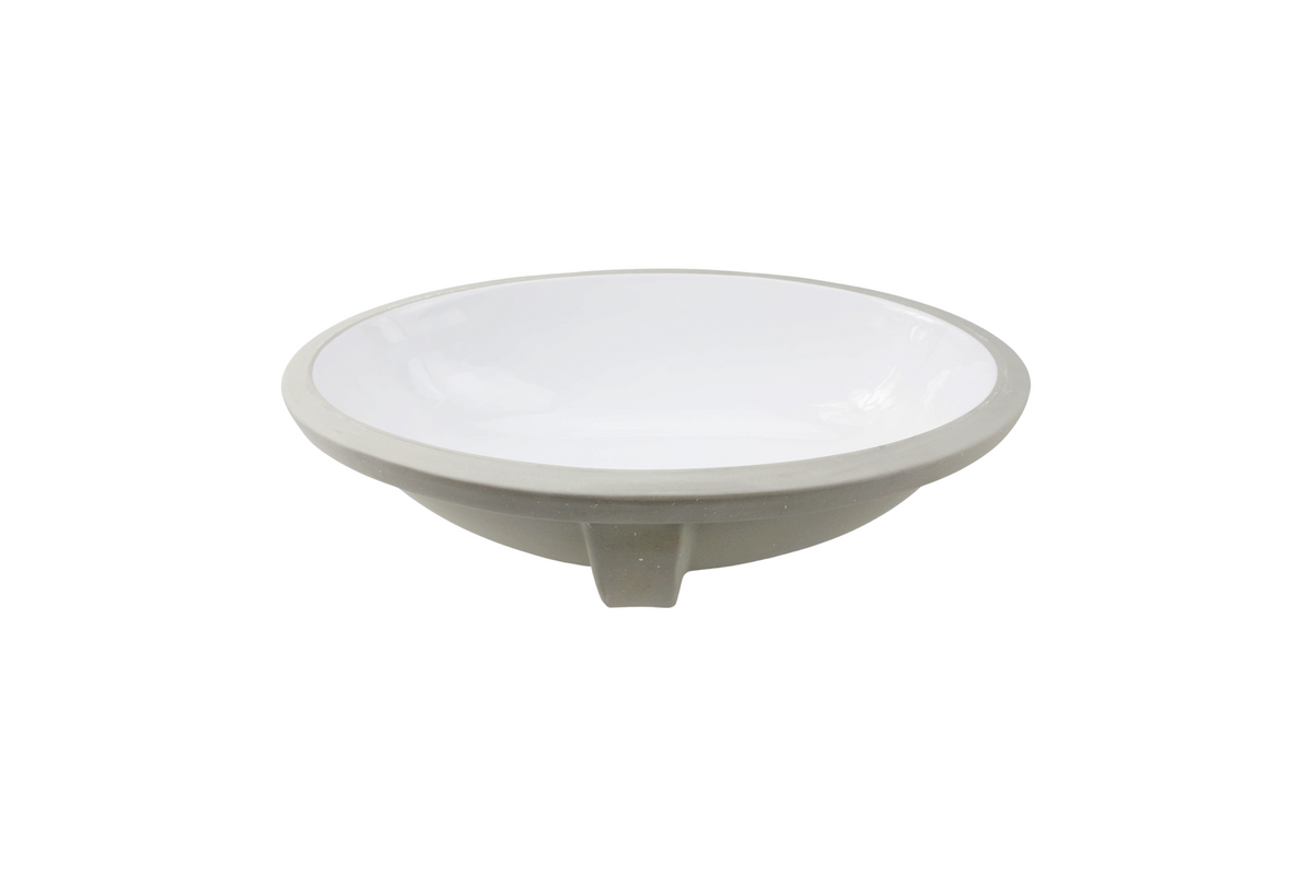 615*395*195 White Ceramic Under Counter Bench Oval Vanity Basin. Internal: 565*345