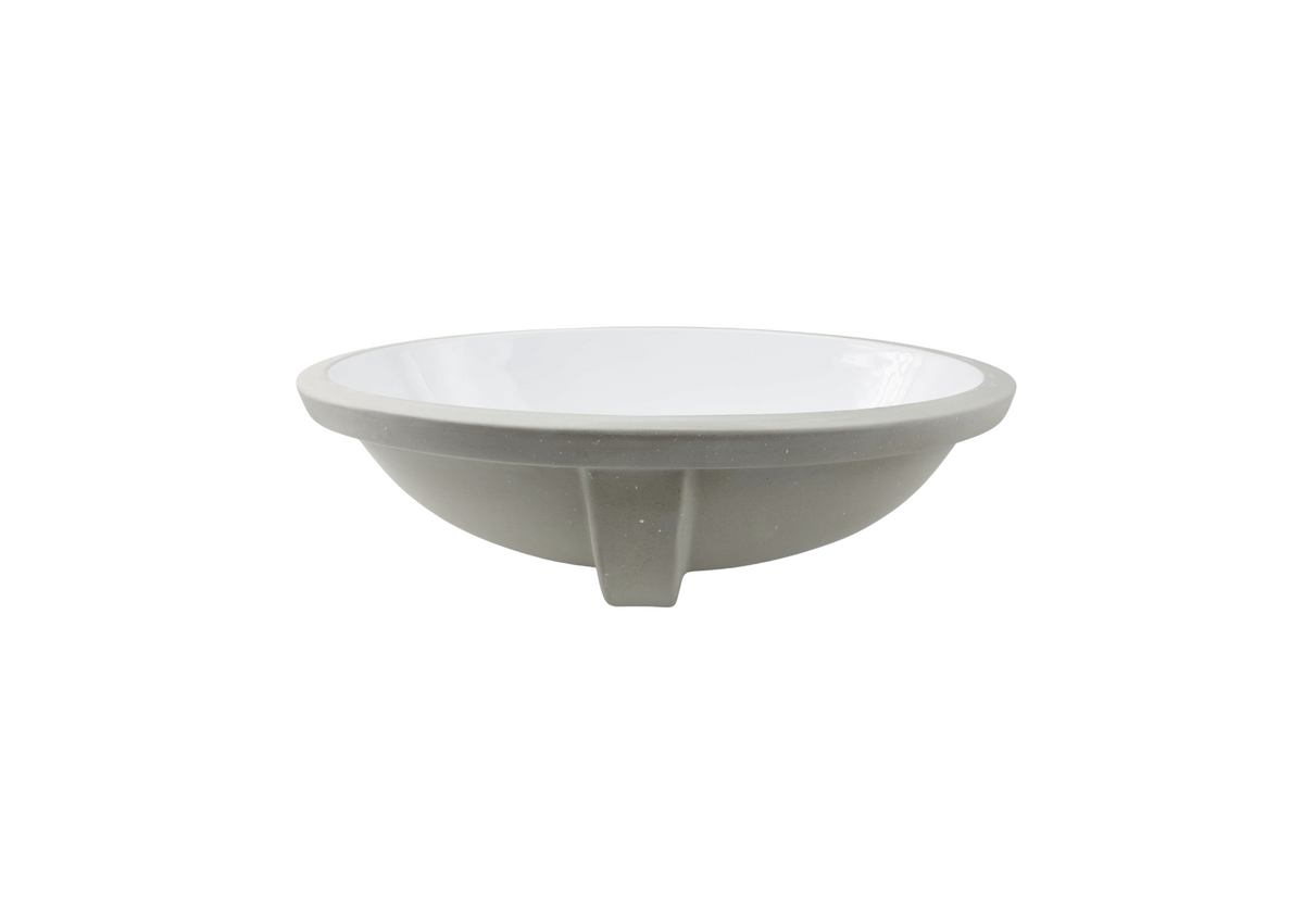 615*395*195 White Ceramic Under Counter Bench Oval Vanity Basin. Internal: 565*345