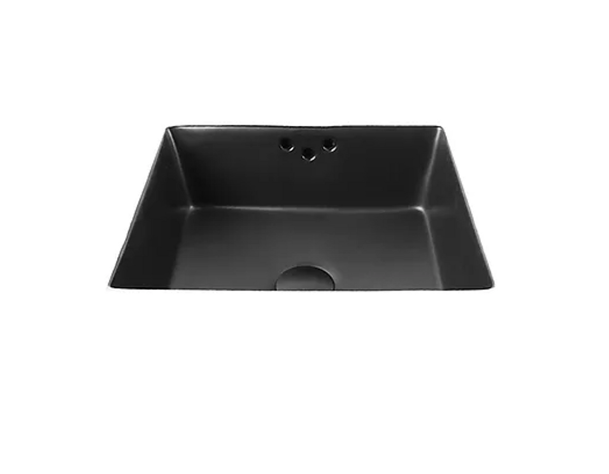 405*355*180 KHEUB Undermount Black Matte Vanity Basin with overflow Internal - 355*305*180