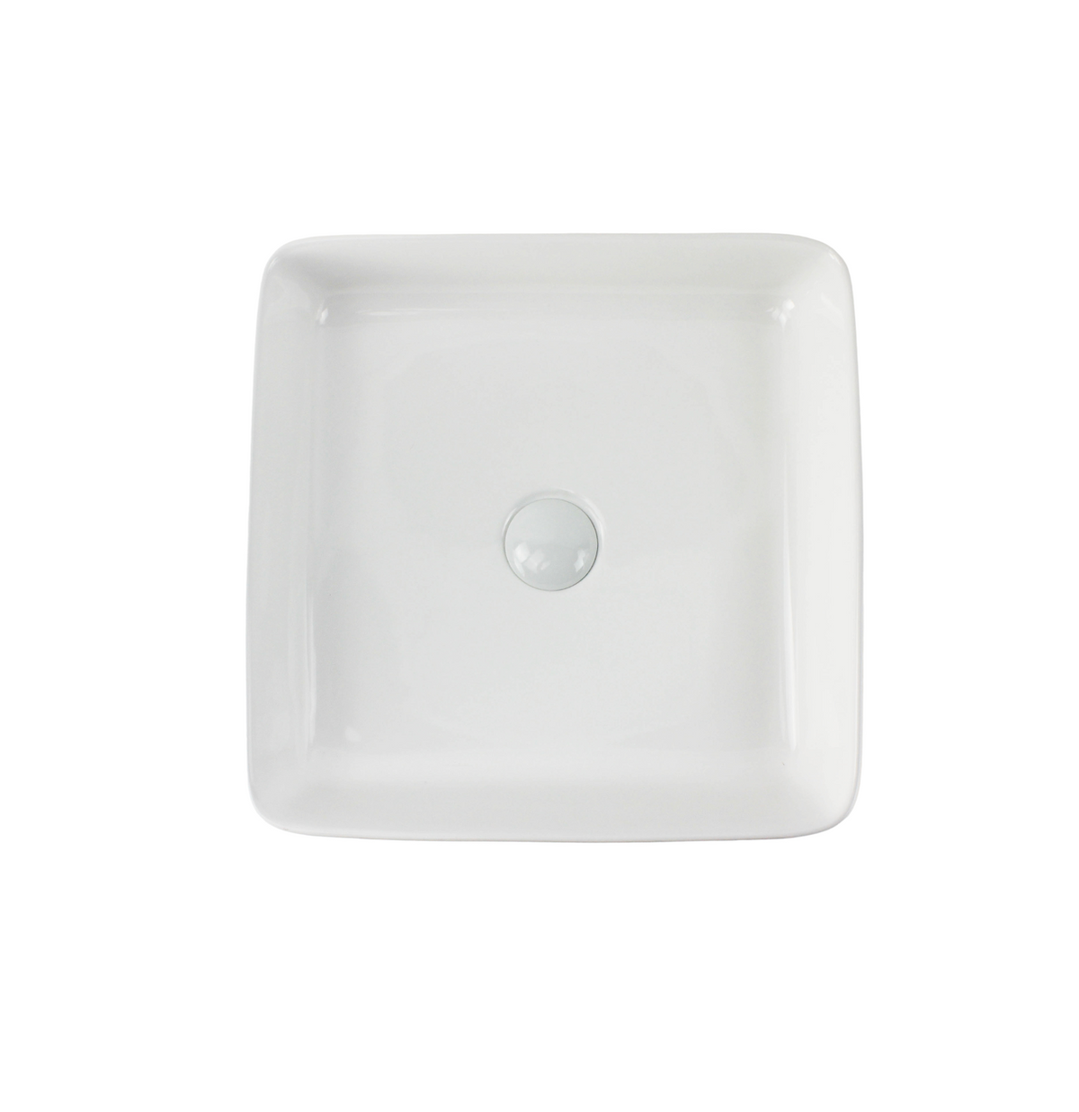 405*405*110 KHEUB Feather Edge Square Low Line White Gloss Ceramic Basin