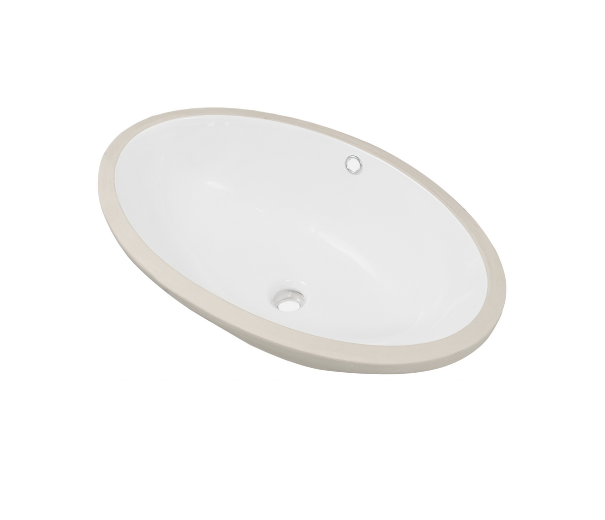 615*395*195 White Ceramic Under Counter Bench Oval Vanity Basin. Internal: 565*345