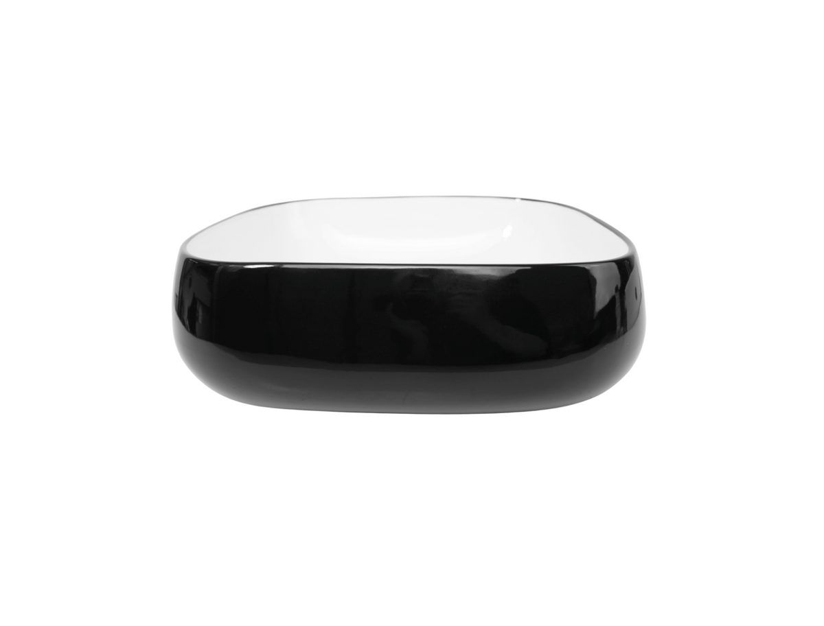 450*400*145 KROHLI CLASSIC SERIES BLACK WHTE GLOSS RECTANGLE COUNTER BASIN