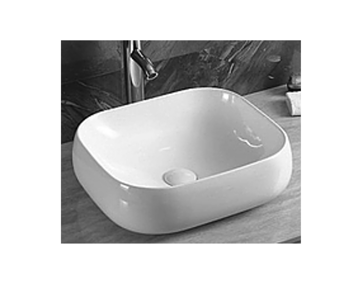 450*400*145 KROHLI CLASSIC SERIES WHTE GLOSS RECTANGLE COUNTER BASIN - SMALL