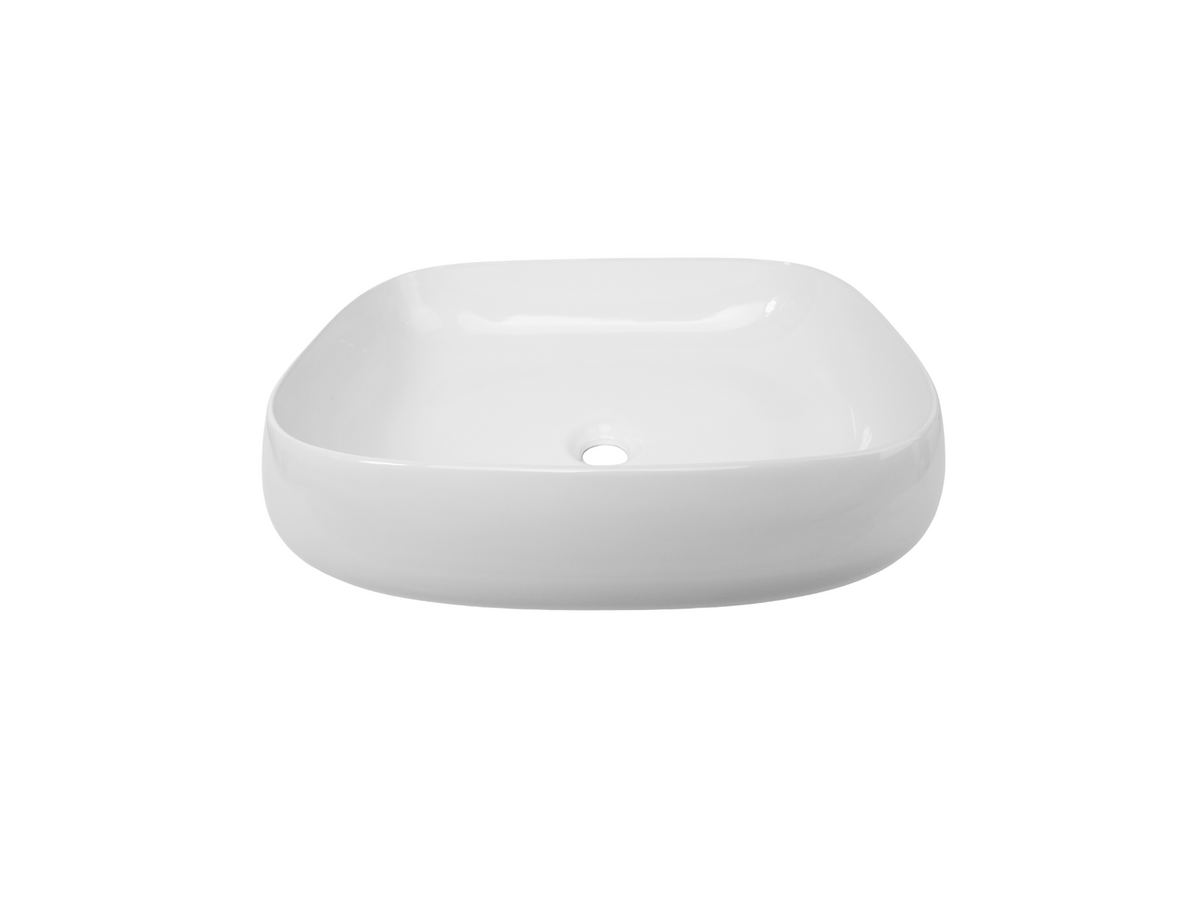560*420*145 KROHLI CLASSIC SERIES WHITE GLOSS RECTANGLE COUNTER BASIN - MEDIUM