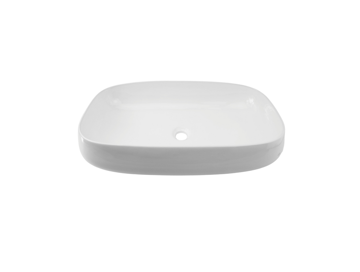 715*410*145 KROHLI CLASSIC SERIES WHITE GLOSS RECTANGLE COUNTER BASIN - LARGE