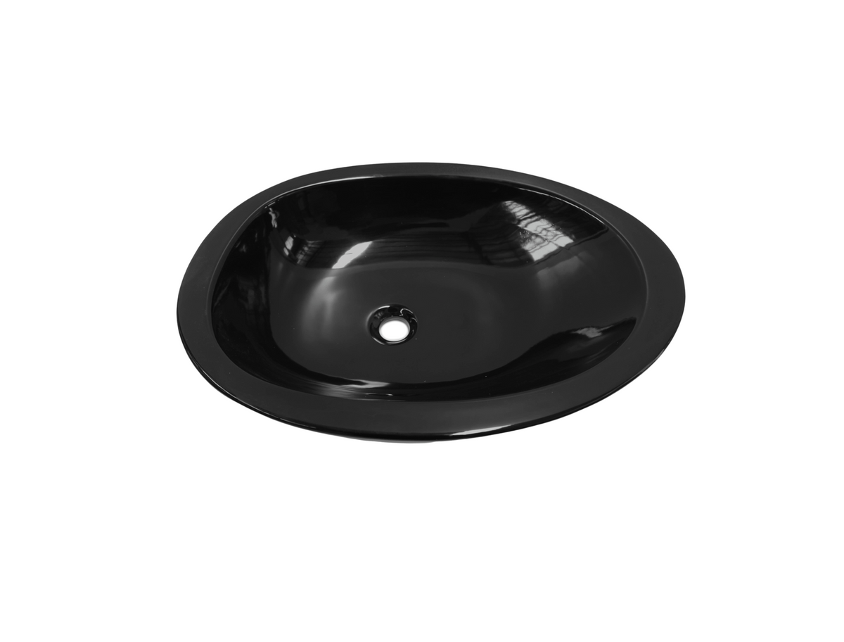 650*480*155 KROHLI Irregular Black Gloss Ceramic Countertop Vanity Basin