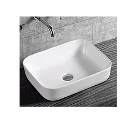 500*400*135 KHEUB Feather Edge Rectangle Curve White Gloss Countertop Vanity Basin