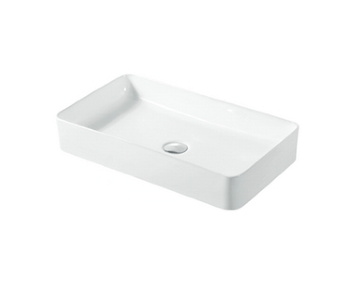 620*350*120 KHEUB Rectangle Feather Edge Low Profile White Gloss Ceramic Vanity Basin