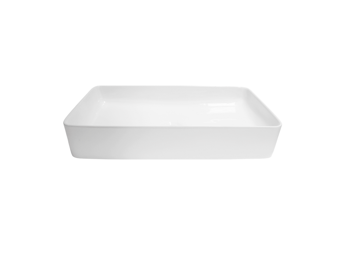 620*350*120 KHEUB Rectangle Feather Edge Low Profile White Gloss Ceramic Vanity Basin