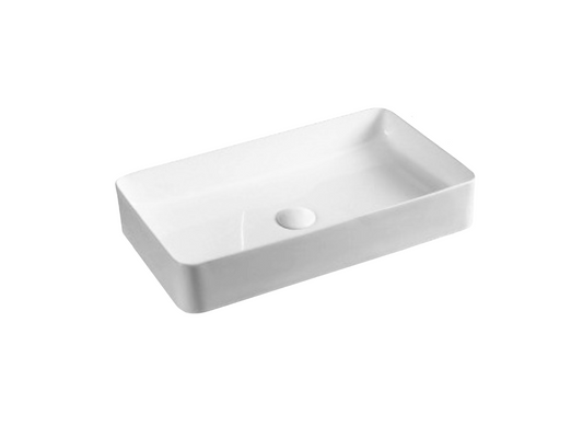 620*350*120 KHEUB Rectangle Feather Edge Low Profile White Gloss Ceramic Vanity Basin