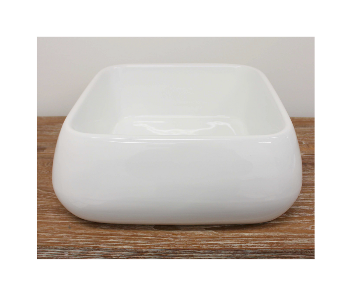 410*410*155 KROHLI BAUBLE SQUARE WHITE GLOSS COUNTER BASIN