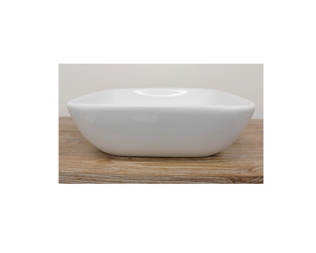 390*390*120 KROHLI SEAMLESS SQUARE CURVE COUNTER WHITE GLOSS BASIN