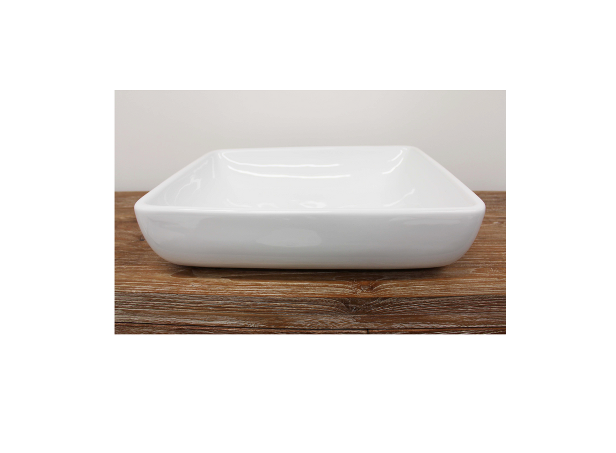 490*400*120 KROHLI SEAMLESS RECTANGLE CURVE WHITE GLOSS COUNTER BASIN
