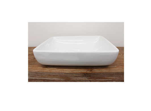 490*400*120 KROHLI SEAMLESS RECTANGLE CURVE WHITE GLOSS COUNTER BASIN