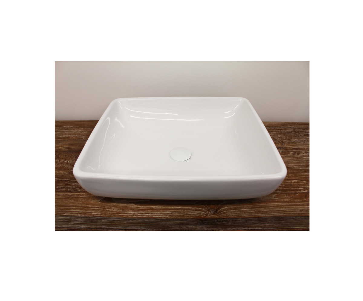490*400*120 KROHLI SEAMLESS RECTANGLE CURVE WHITE GLOSS COUNTER BASIN