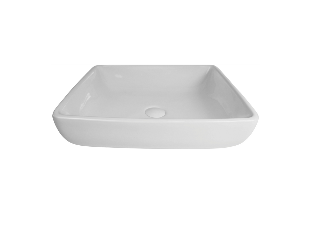 490*400*120 KROHLI SEAMLESS RECTANGLE CURVE WHITE GLOSS COUNTER BASIN