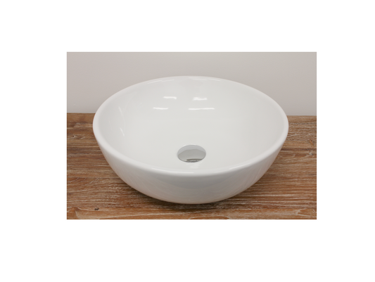 410*410*130 KROHLI ROUND SEAMLESS WHITE GLOSS CERAMIC VANITY BASIN