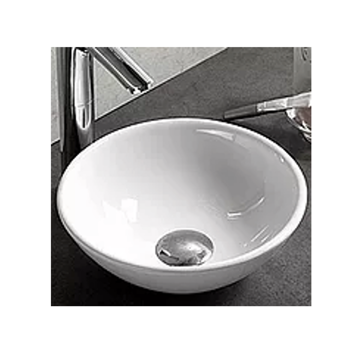 285*285*110 KROHLI ROUND COMPACT WHITE GLOSS COUNTER BASIN