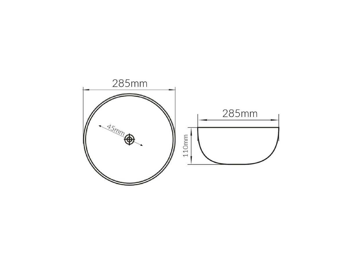285*285*110 KROHLI ROUND COMPACT WHITE GLOSS COUNTER BASIN