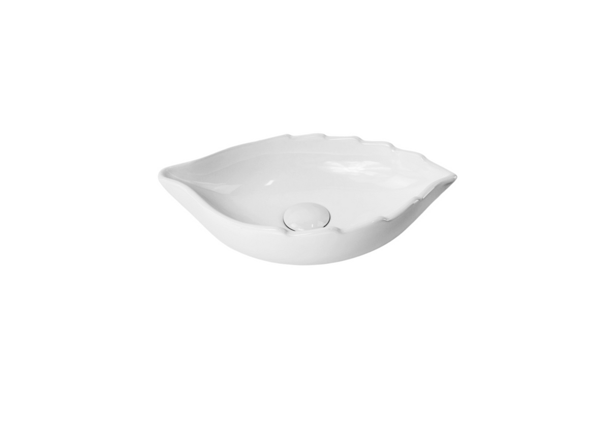 420*240*100 KROHLI COMPACT LEAF WHITE GLOSS COUNTER BASIN