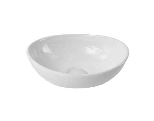 345*265*120 KROHLI COMPACT DESIGNER OVAL CURVE WHITE GLOSS COUNTER BASIN