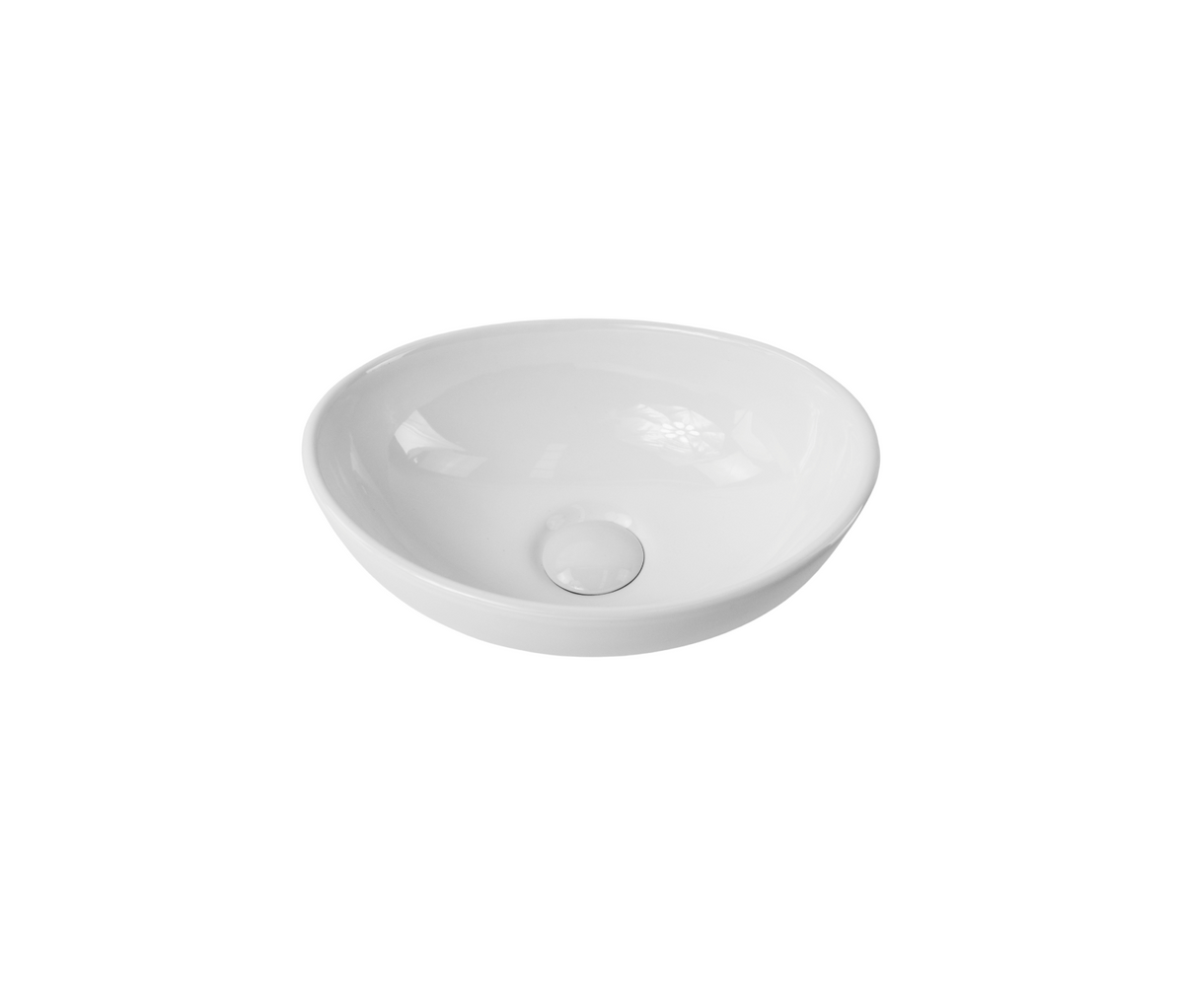 345*265*120 KROHLI COMPACT DESIGNER OVAL CURVE WHITE GLOSS COUNTER BASIN