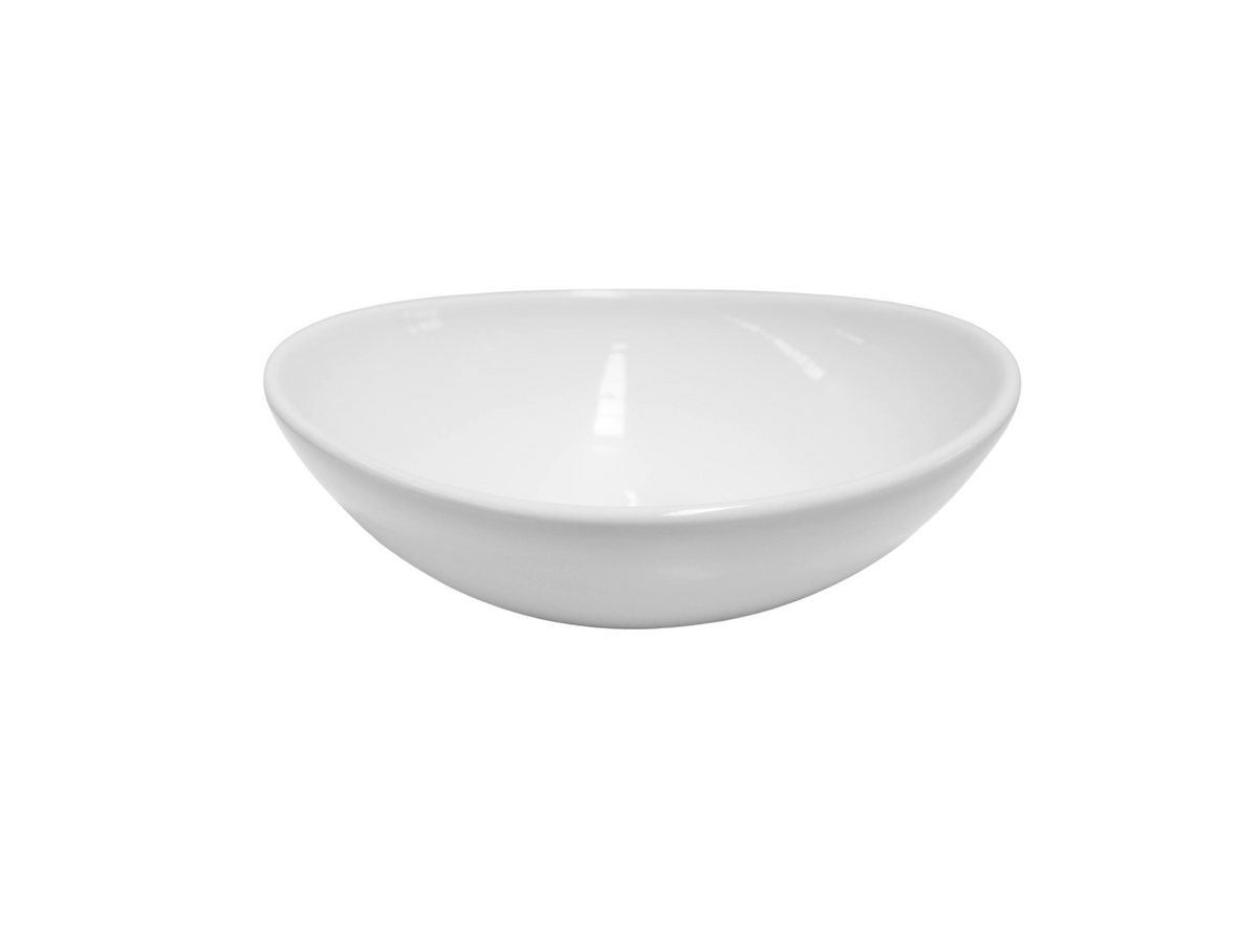 400*330*145 KROHLI COMPACT DESIGNER OVAL CURVE WHITE GLOSS COUNTER BASIN